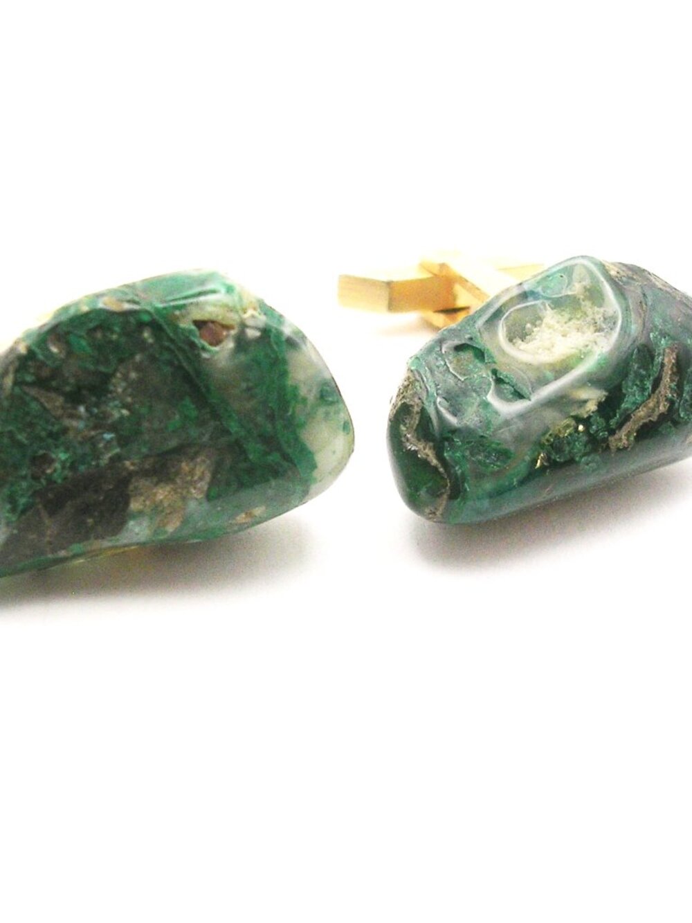 Vintage Cuff Links Free Form Chrysocolla Gemstone Men's Formal Wear Accessory